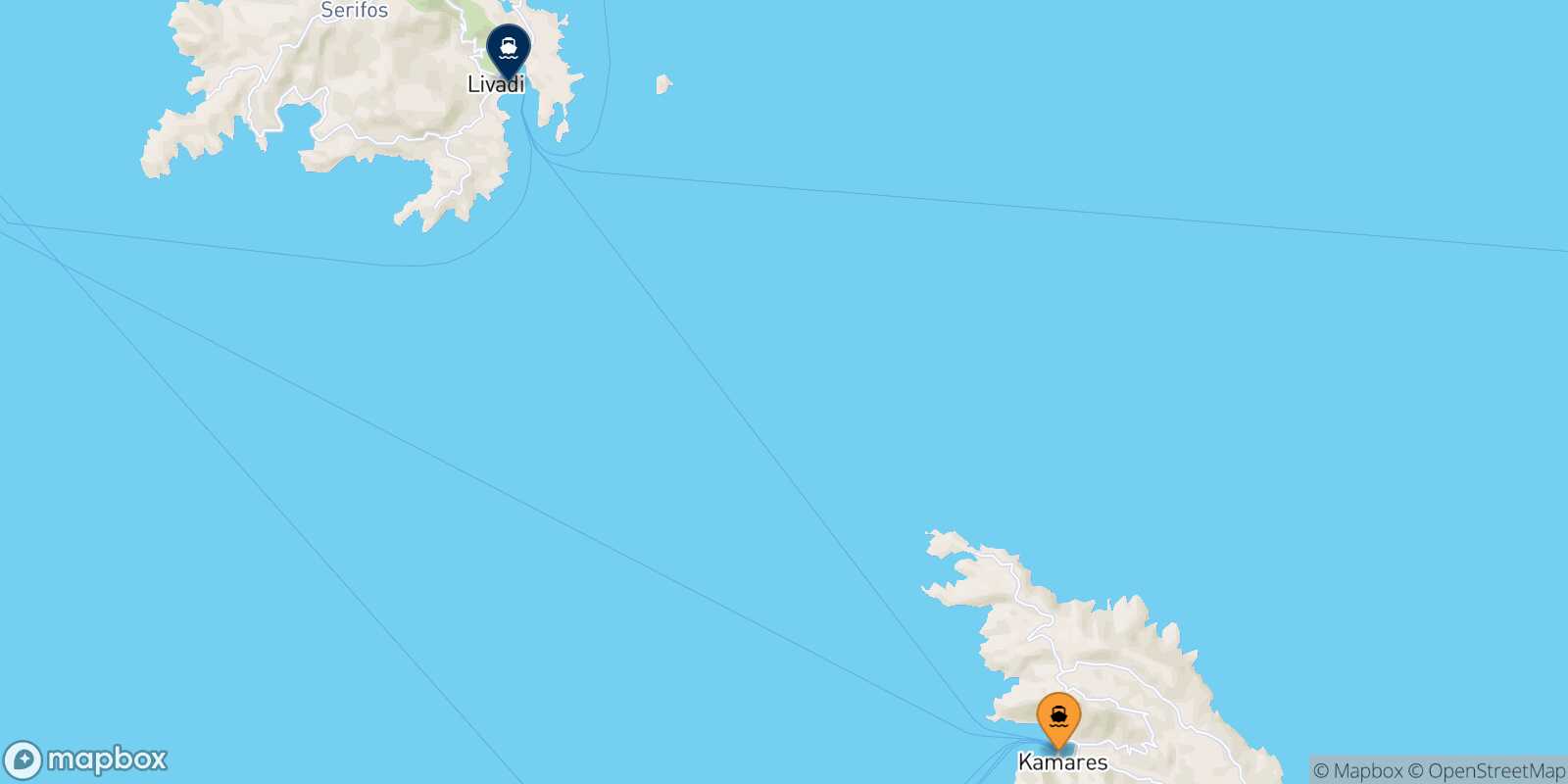 Mapa de la ruta Sifnos Serifos