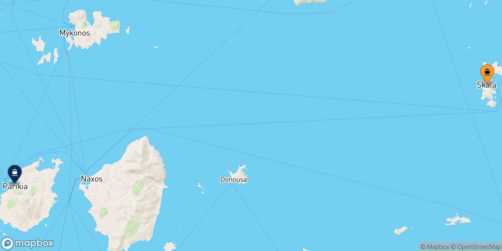 Mapa de la ruta Patmos Paros