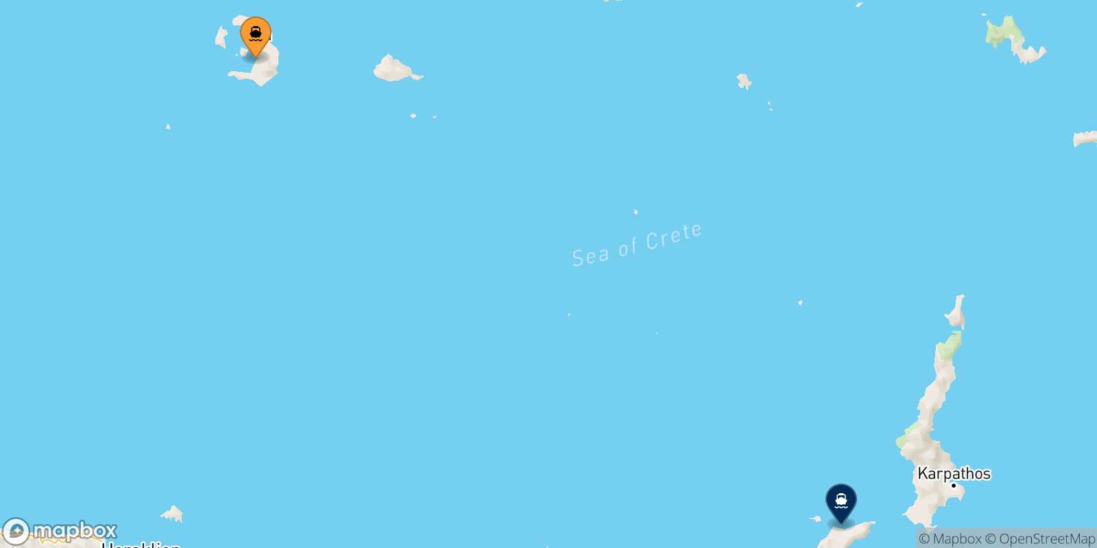 Mapa de la ruta Santorini Kasos
