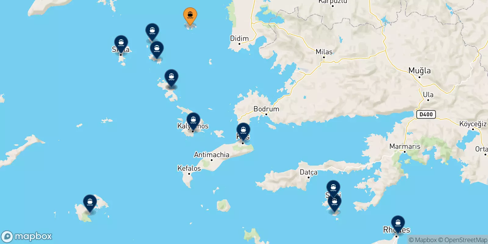 Ferries de Agathonisi a Dodecaneso