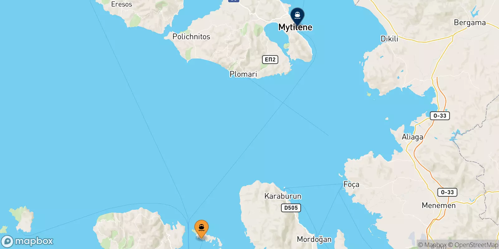 Ferries de Inousses a Mytilene (Lesvos)