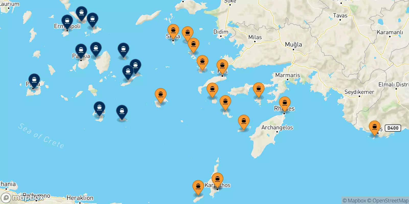 Ferries de Dodecaneso a Las Cicladas