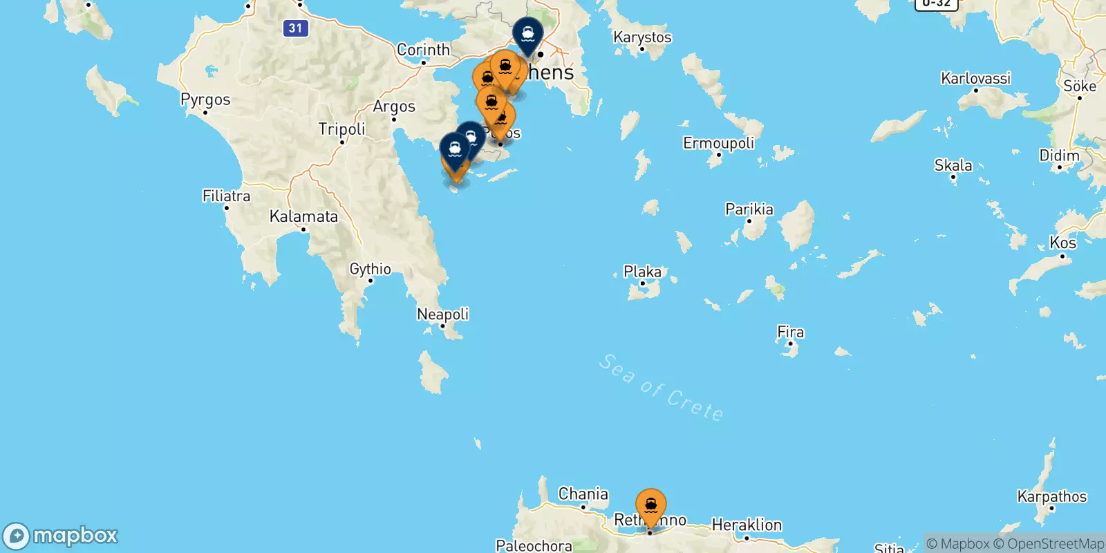 Ferries de Islas Sarónicas a Grecia