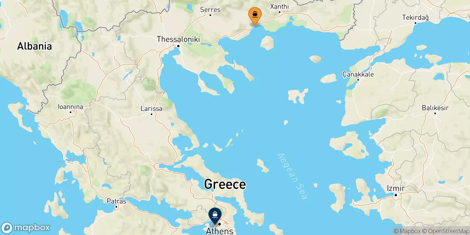 Ferries de Kavala a El Pireo