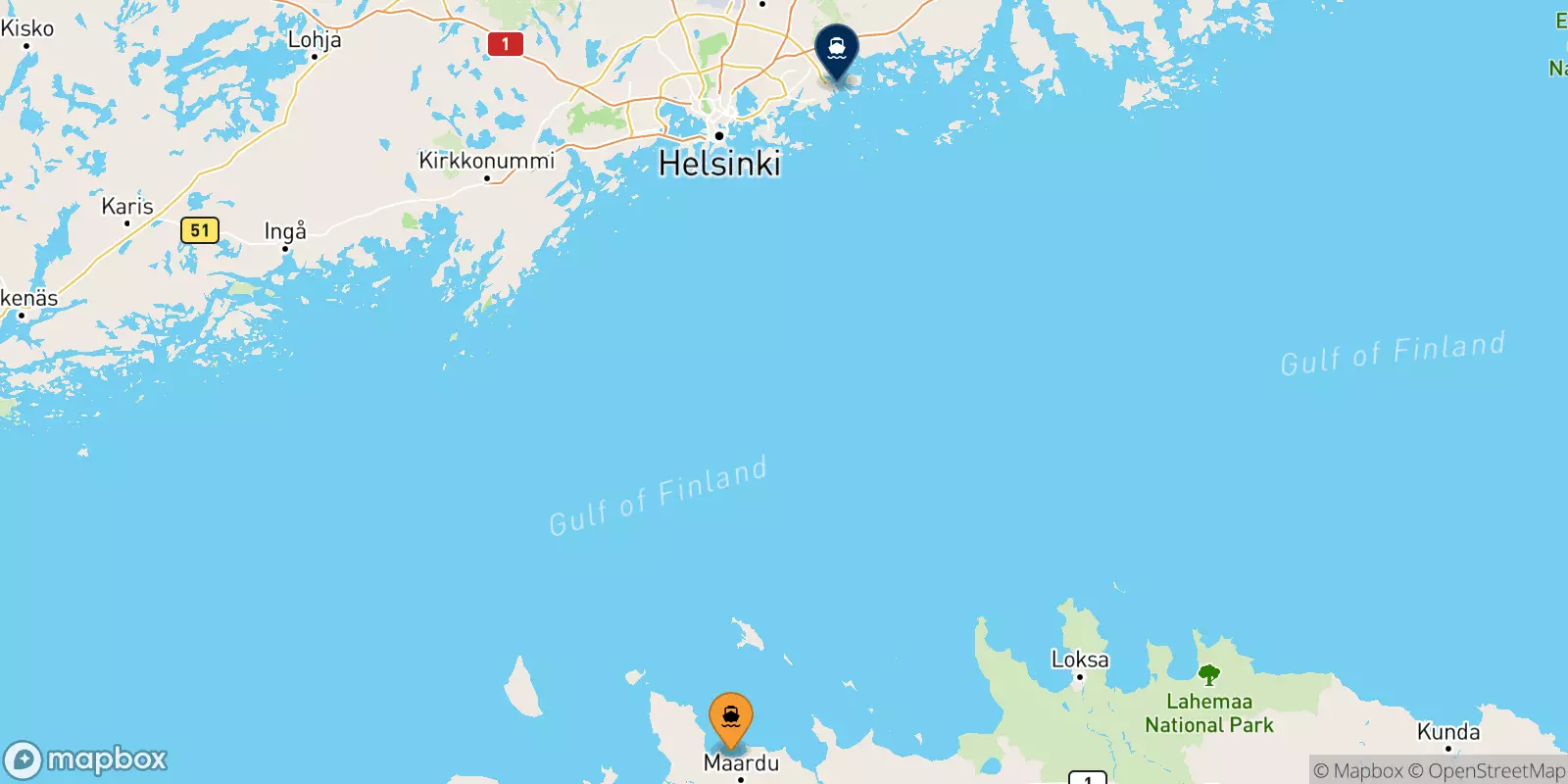 Ferries de Muuga a Finlandia