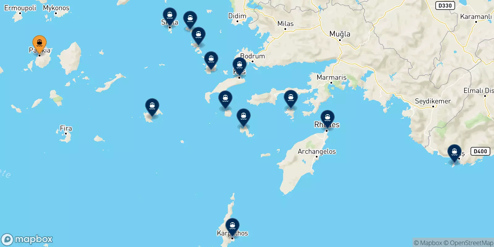 Ferries de Paros a Dodecaneso