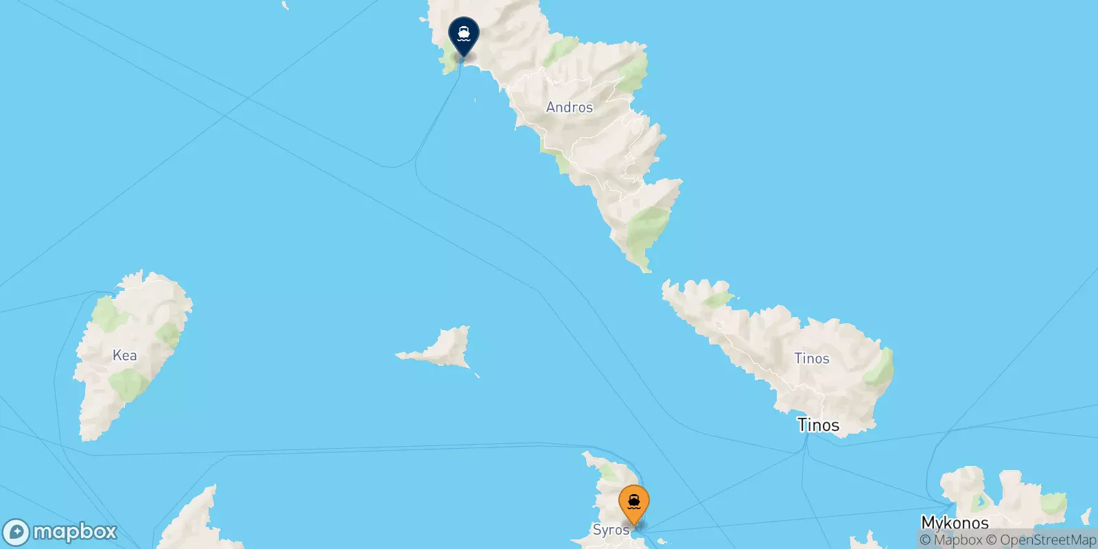 Ferries de Syros a Andros