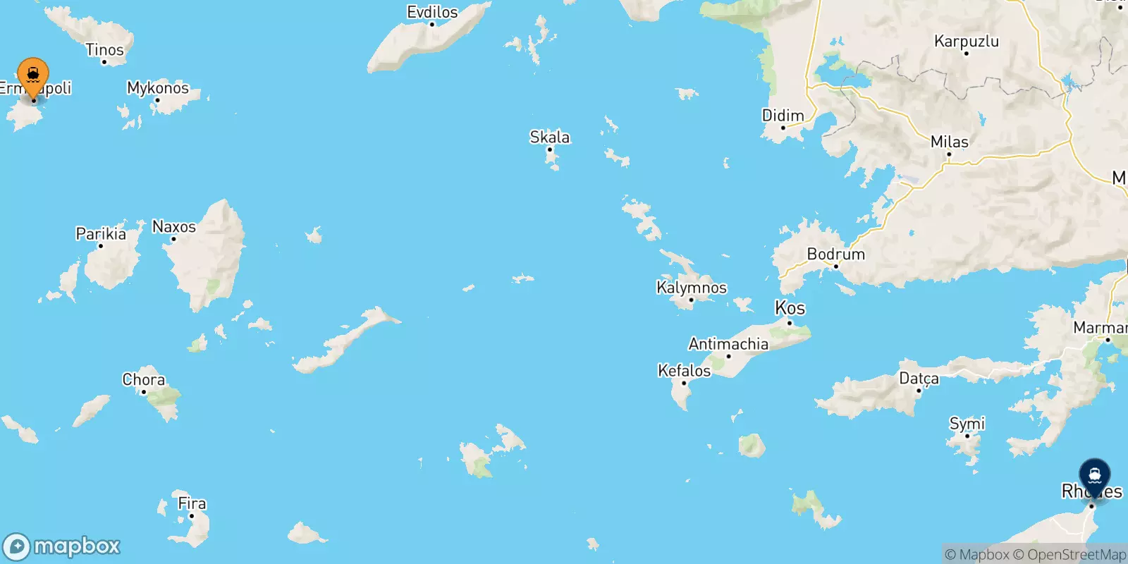 Ferries de Syros a Rodas