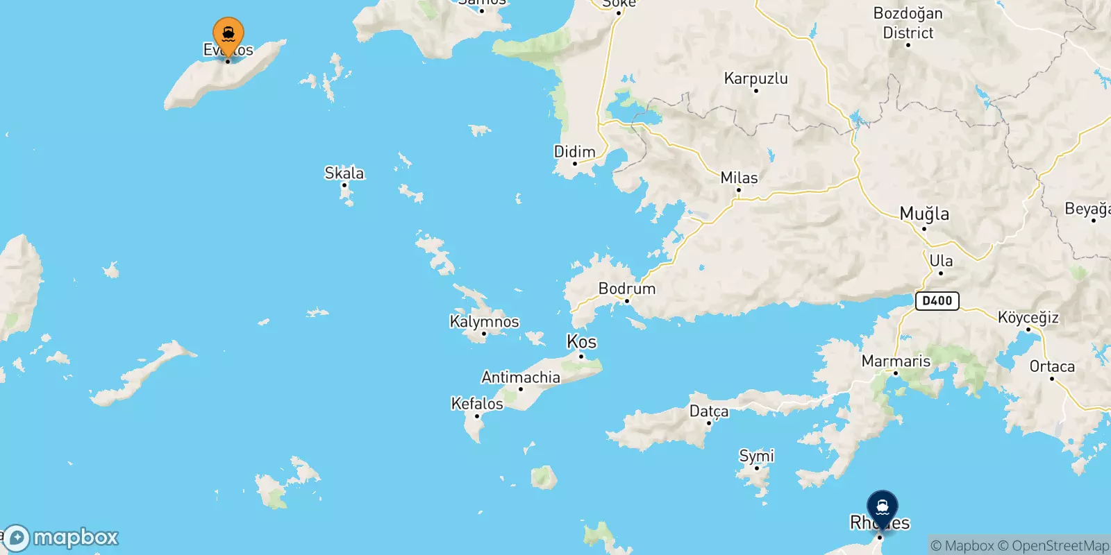 Ferries de Agios Kirikos (Ikaria) a Rodas