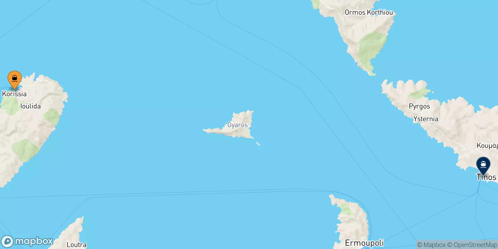 Ferries de Kea a Tinos