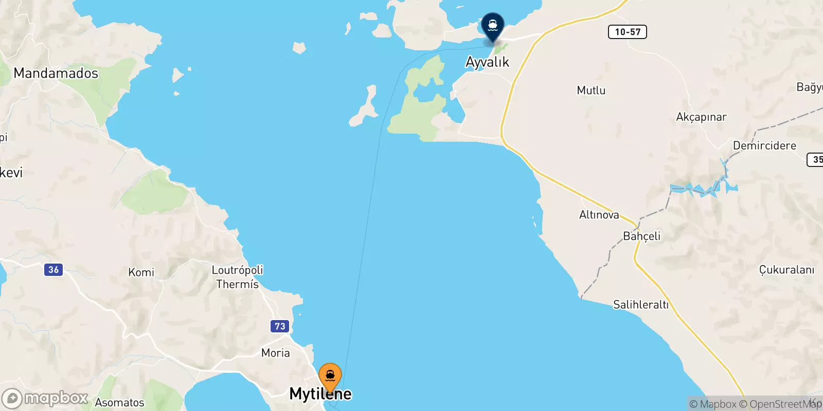 Ferries de Mytilene (Lesvos) a Ayvalik