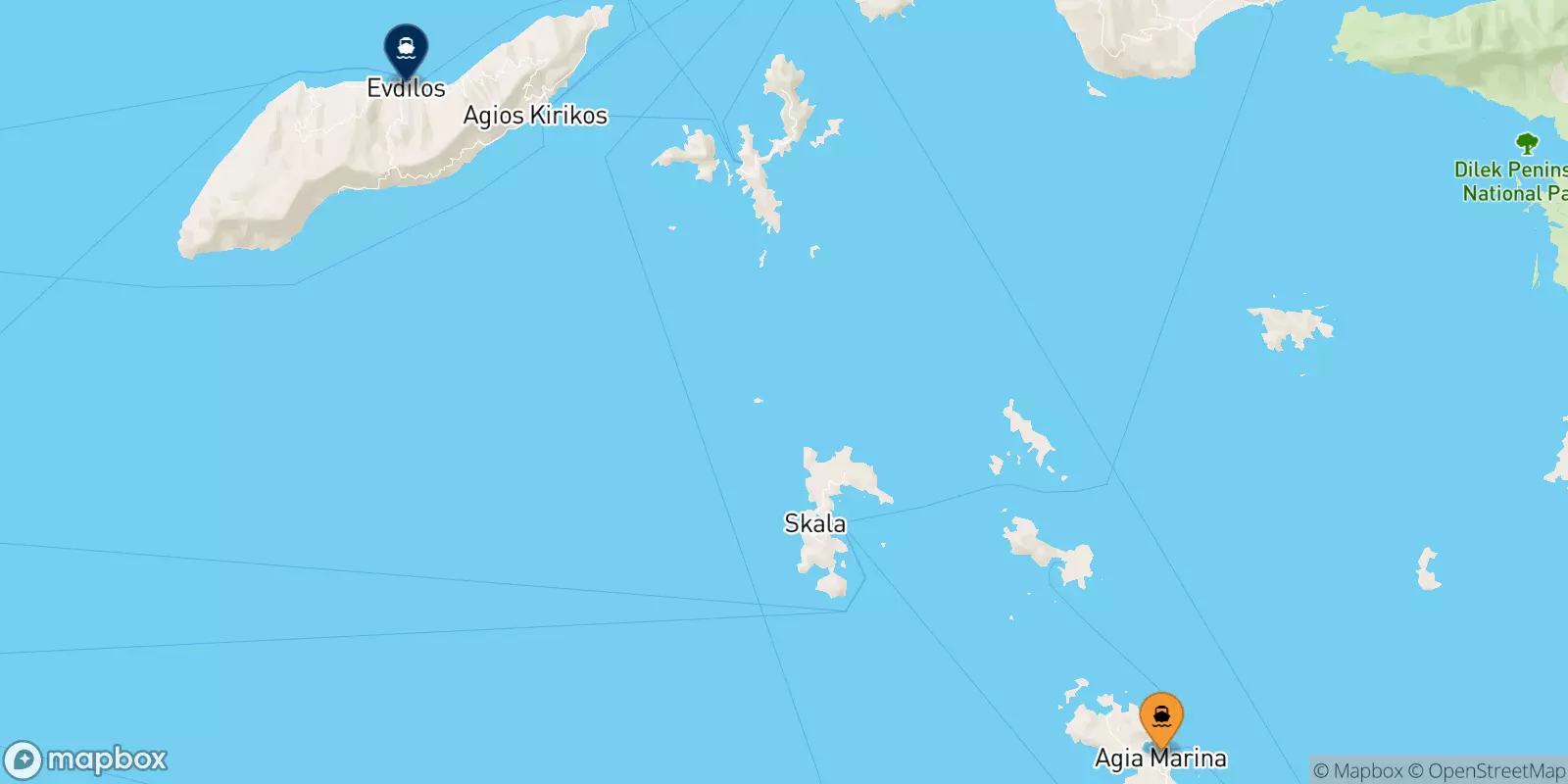 Ferries de Leros a Evdilos (Ikaria)