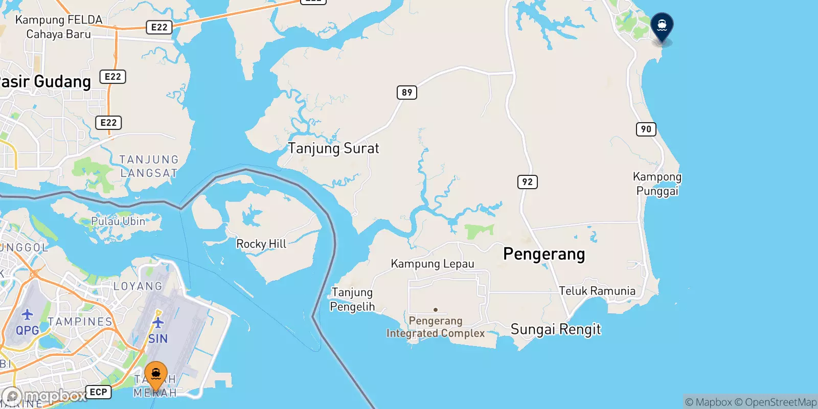 Ferries de Singapur a Malasia