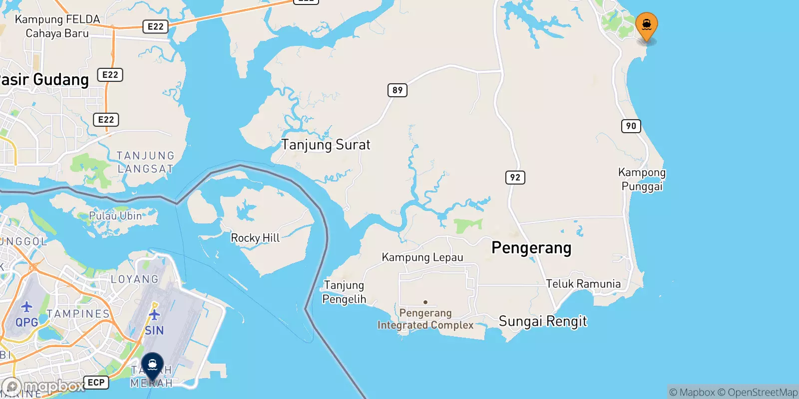 Ferries de Desaru a Singapur