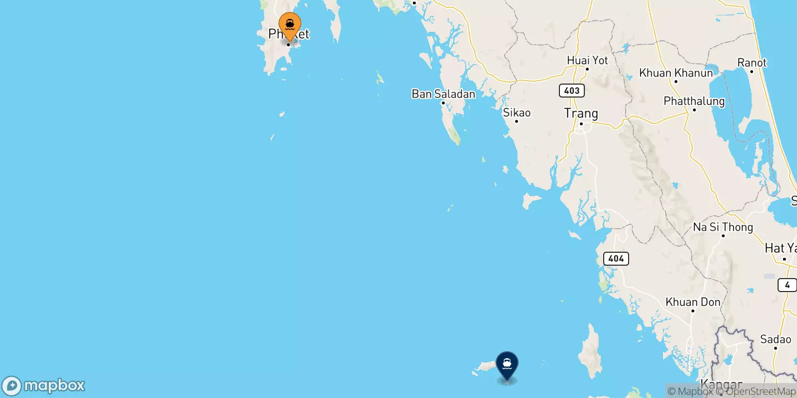 Ferries de Isla De Phuket a Koh Lipe (Bundhaya Pier)