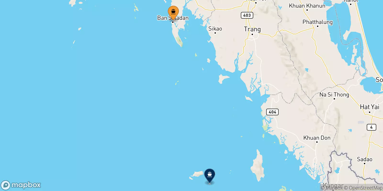 Ferries de Koh Lanta (Saladan Pier) a Koh Lipe (Bundhaya Pier)