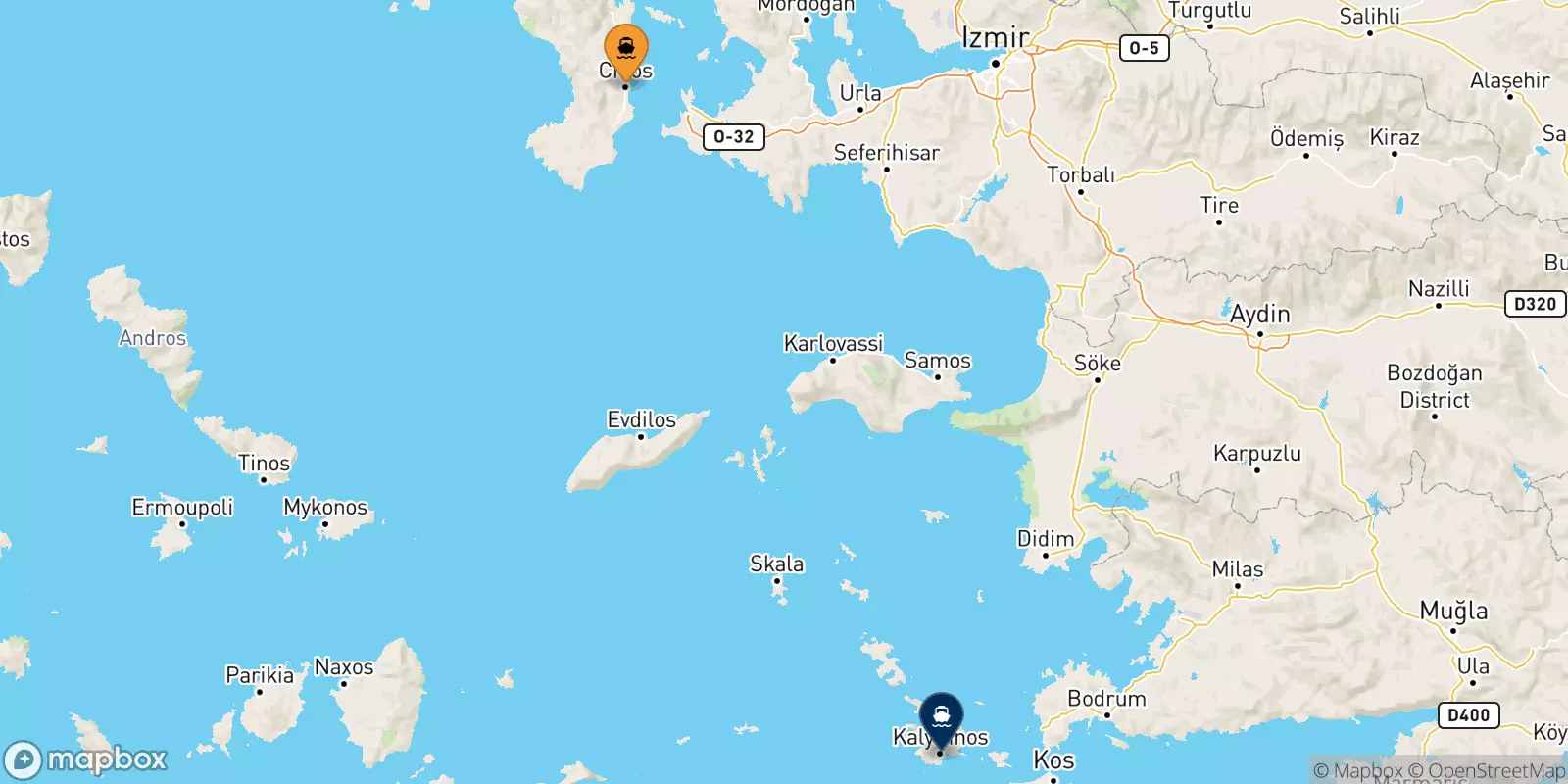 Ferries de Quios a Kalymnos