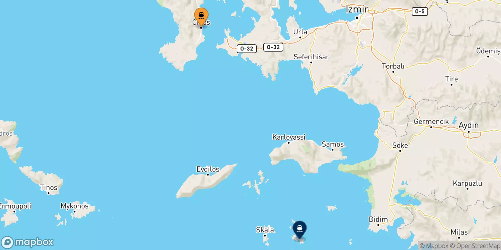 Ferries de Quios a Lipsi