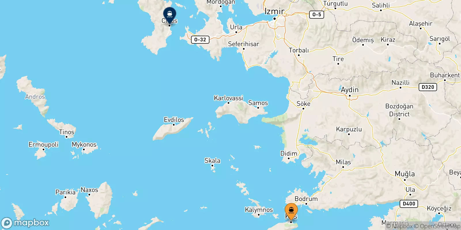 Ferries de Kos a Quios