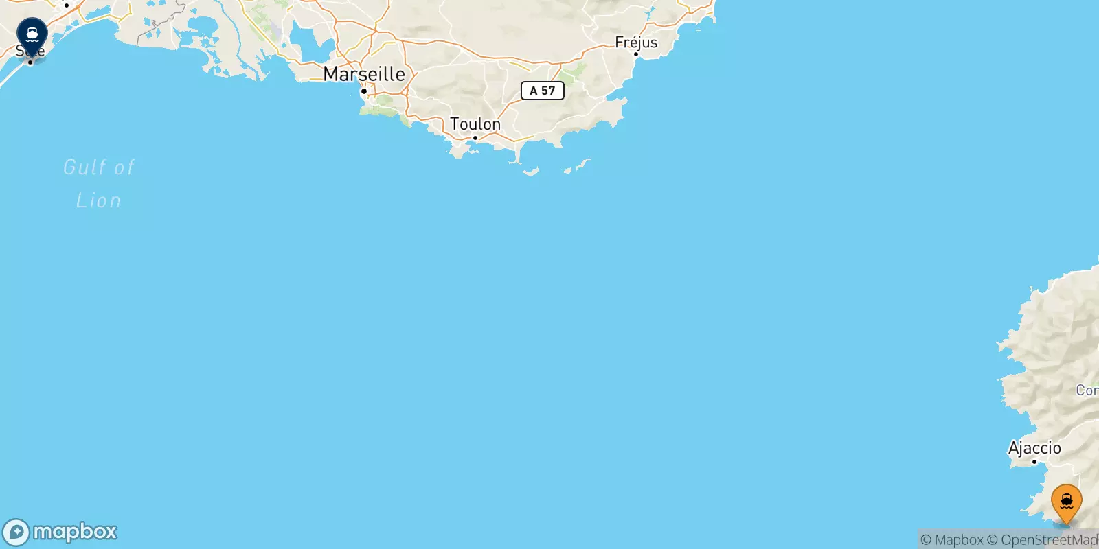 Ferries de Ajaccio a Sète